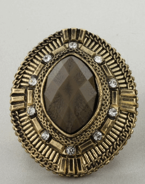 Chunky Burnished Gold Stretch Ring